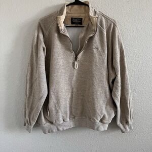 Straight Down Sweater Pullover Large 1/4 Quarter Zip Long Sleeve Golf Terry